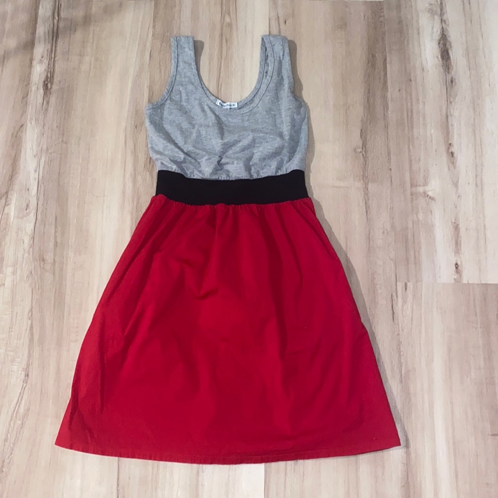 GUC Velvet Torch Grey/Red/Black Dress Made in USA